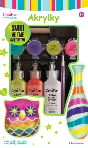 CreaFun leuchtende Acrylfarben – Set mit 7 Farben