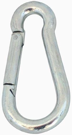 Stahlkarabiner 90 × 8 mm, verzinkt, Packung 10 Stk.