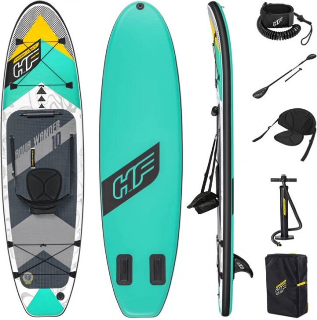 Bestway Hydro-Force Aqua Wander TravelTech aufblasbares Paddleboard SUP 305 × 84 × 12 cm mit Paddel