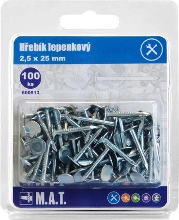 Pappstifte verzinkt 25 × 2,5 mm (100 Stk.)