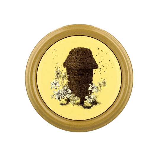 Einkochtdeckel Ø 82 mit Bienenstockmotiv