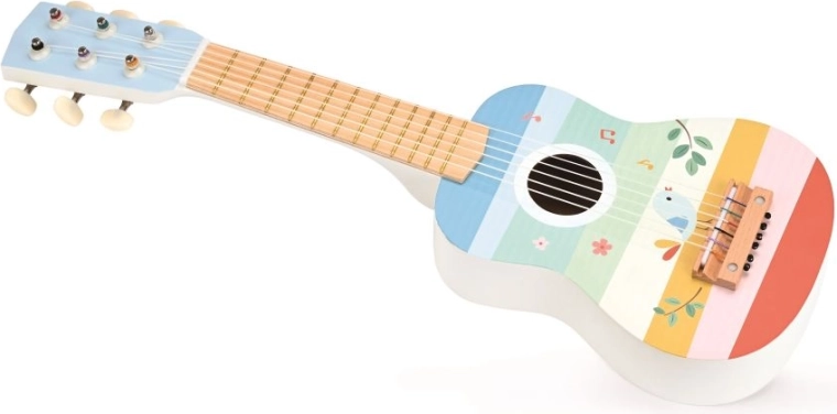 Holzgitarre mit Vogelmotiv von Lelin