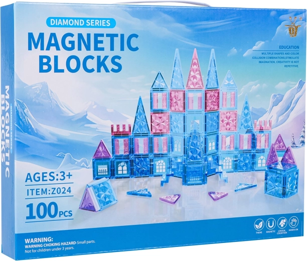 Magnetisches Konstruktionsset ICE SNOW, 100 Teile