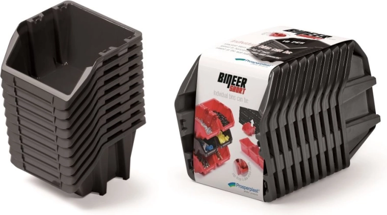 Set aus Aufbewahrungsboxen Bineer Short, 10 Stk., 288 × 158 × 187 mm, schwarz