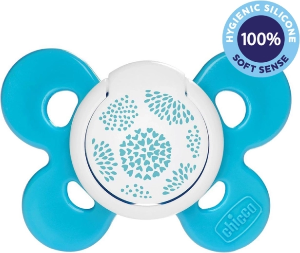 Chicco Schnuller Physio Comfort aus Silikon 6–16 Monate, Junge – Punkte (1 Stk.)