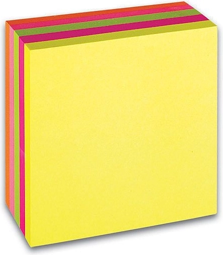 Haftnotizwürfel CONCORDE 76 × 76 mm, Neon, Würfel 5 Farben (5 × 80 Blätter)