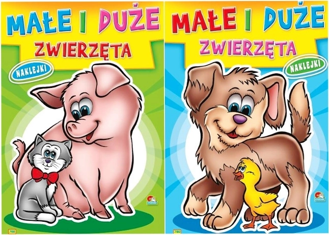Mal- und Stickerbuch Kleine und große Tiere mit Aufklebern und Reimen