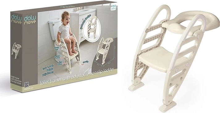 Dolu Toiletten-Trainingssitz mit verstellbarer Leiter, Beige