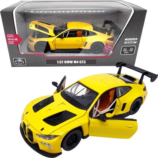 Metallmodell BMW M4 GT3 1:32 gelb