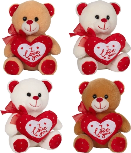 Plüschiger Valentinstags-Teddybär mit Herz „I love you“ 15 cm