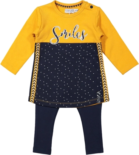 Dirkje Mädchen-Set Kleid und Leggings gelb, Größe 62