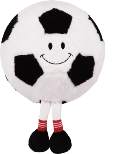Plüsch-Aufblas-Fußball mit Gesicht, 15 cm