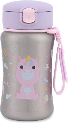 Skip Hop Edelstahl-Wasserflasche mit Strohhalm Besties Squad Einhorn