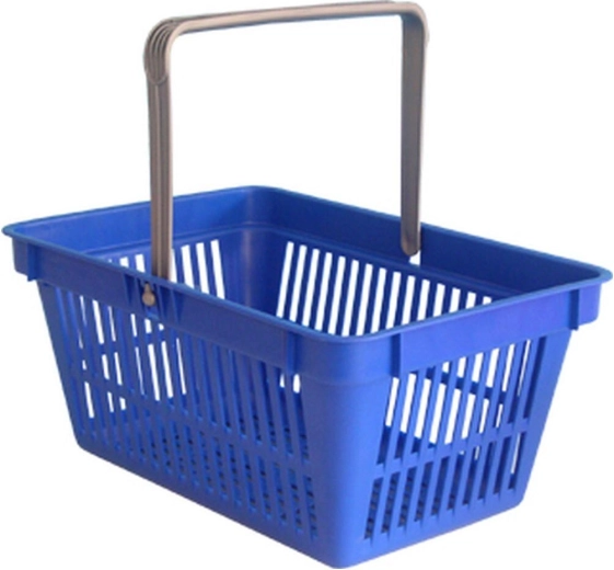 Einkaufskorb mit Einhandgriff 44,5 × 30 × 21,5 cm, Kunststoff, Farbmix, Tragfähigkeit 15 kg