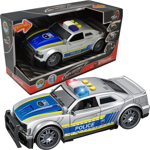 Polizeiauto mit Schwungrad 1:14 mit Lichtern und Sounds