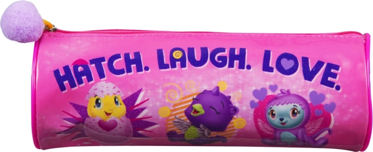 Ovales Mäppchen mit Reißverschluss und Bommel Hatchimals