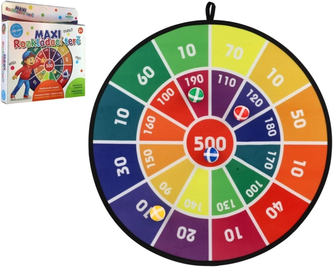 Maxi klappbare Klettverschluss-Dartscheibe 70 cm + 4 Bälle