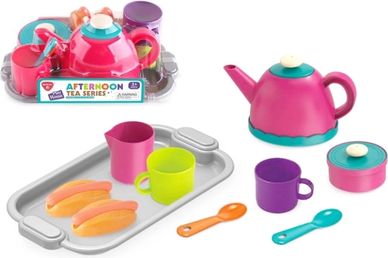 Kindliche Teeservice SWEDE aus Metall mit Blumenmuster