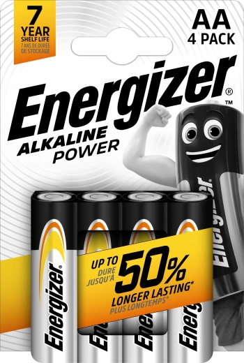 Energizer Alkaline Power AA LR6 Alkalibatterien, 4 Stück