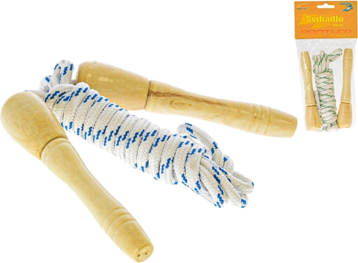 Springseil 270 cm mit Holzgriffen, 2 Farben