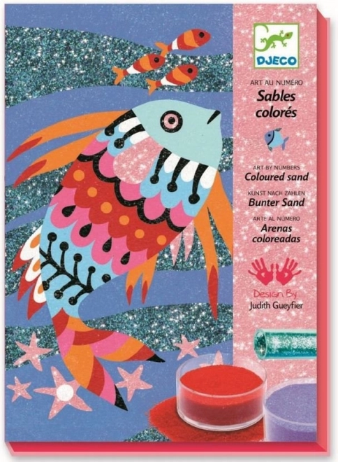 Bilder aus Sand und Glitzer: Regenbogenfische