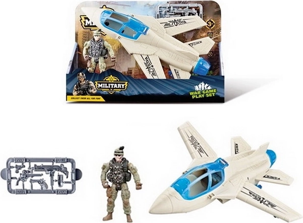 Militär-Set mit Flugzeug, Figur und Waffen