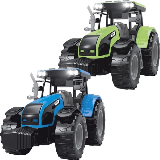 FARM SERVICE Traktor mit Sounds und Lichtern grün‑grau 1:32