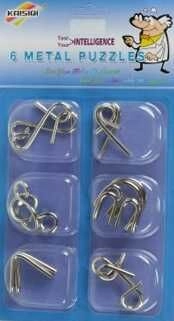 Set von sechs Metallpuzzles