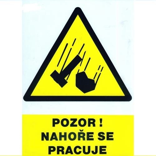 Sicherheitsschild Achtung! Überkopf wird gearbeitet A4 Kunststoff