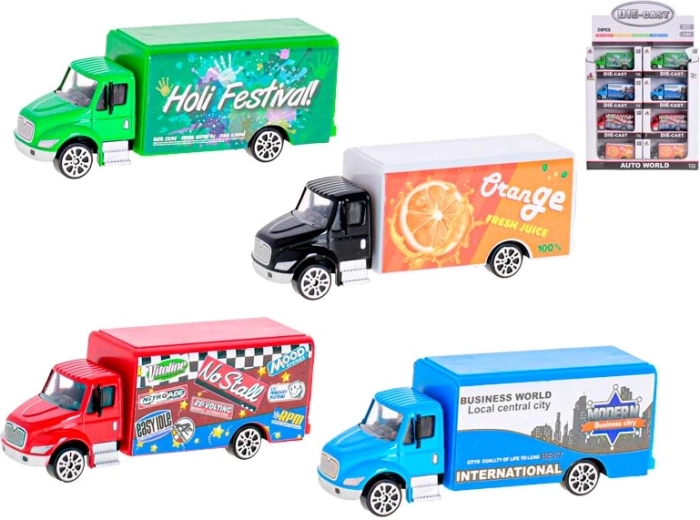 Metall-Spielzeuglastwagen 9,5 cm 1:55, Freilauf, 4 Farben