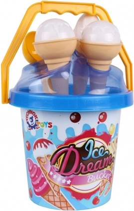Sandspiel-Set Eiscreme – blauer Eimer
