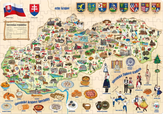 Beliebtes Puzzle Landkarte der Slowakei 160 Teile