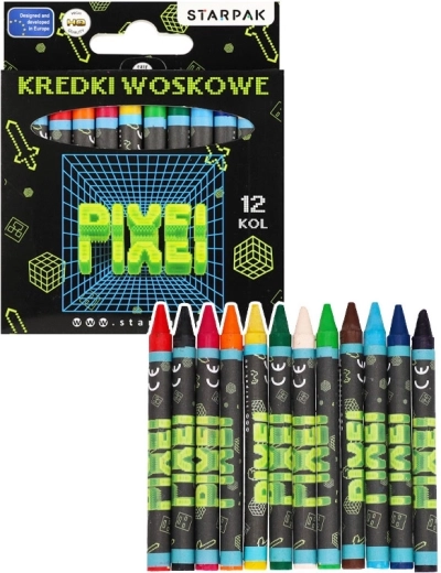 Wachsmalstifte Pixel – Set mit 12 Farben