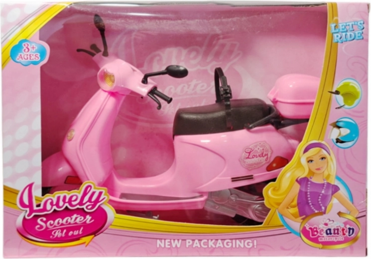 Rosa Motorroller für Puppen