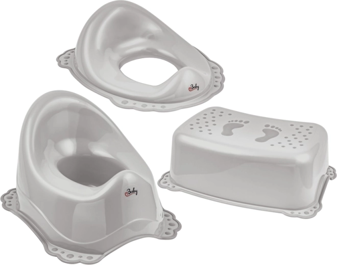Maltex rutschhemmendes Kinder-Toilettenset Classic grau