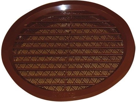 Lüftungsgitter mit Netzgewebe, Durchmesser 140 mm, braun