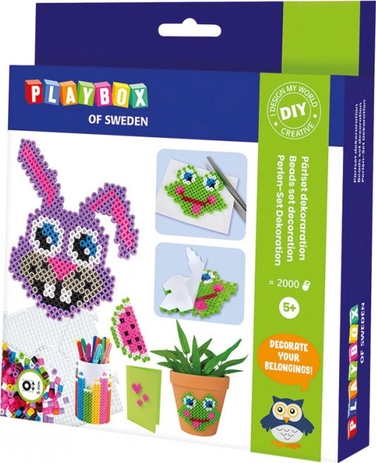 PLAYBOX Bügelperlen Set mit Motiven Hase und Frosch