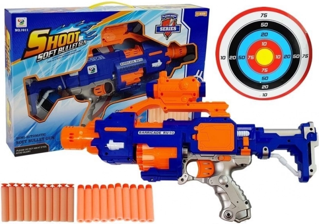 Schaumstoff-Blaster mit drehbarer Zielscheibe 45 cm