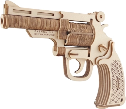 Woodcraft 3D-Holzpuzzle Revolver