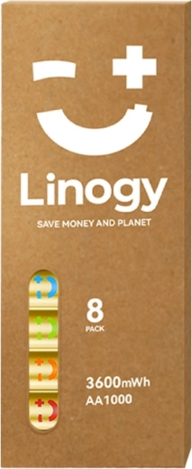 Set wiederaufladbarer AA-Batterien LINOGY Li‑ion Pro (8 Stück)