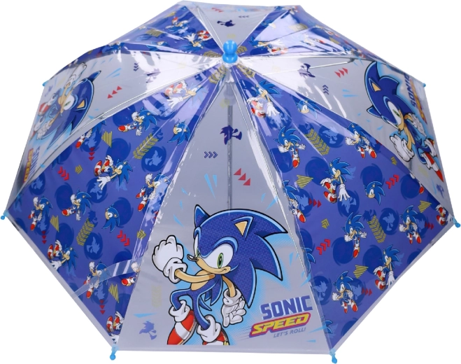 Transparenter Kinderregenschirm Sonic Rainy Days, blau