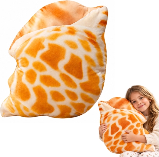 Plüschkissen Muschel 50 × 40 cm – Beige-Orange