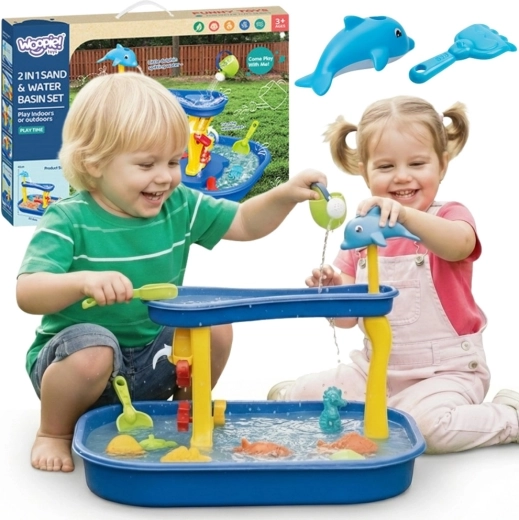 Woopie Wassertisch mit Wasserfall und Delfin, 11 Teile