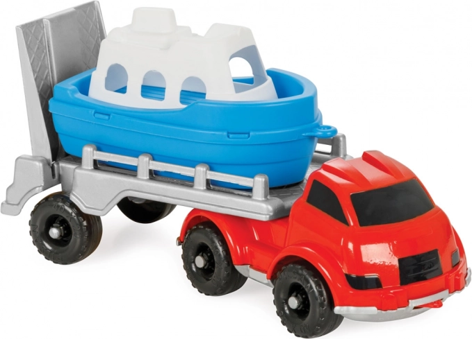 Sandlastwagen mit Boot
