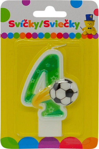 Geburtstagskerze Zahl 4 mit Ball