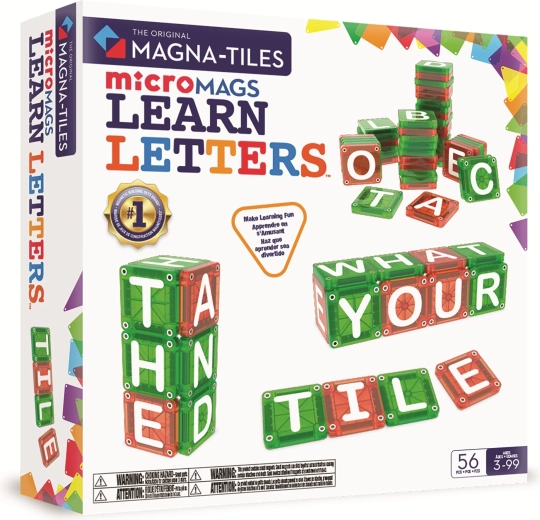 MAGNA-TILES magnetisches Konstruktionsspiel microMAGS Buchstaben, 56 Teile