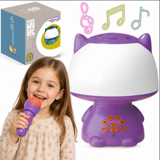 Woopie multifunktionale RGB-Lampe mit Bluetooth-Lautsprecher und Karaoke-Mikrofon, lila