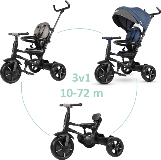 Klappbares Dreirad QPlay Rito Star Blue (10–72 Monate)