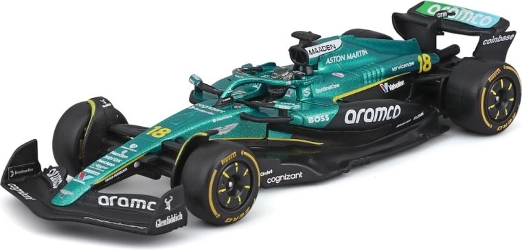 Bburago Modell Formel 1 Aston Martin AMR25 2025 #18 Lance Stroll 1:43 im Acryl-Displaycase