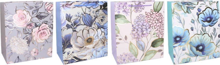 Geschenkpapiertüte XS 14,5 × 15 × 6 cm – florales Design, ganzjährig